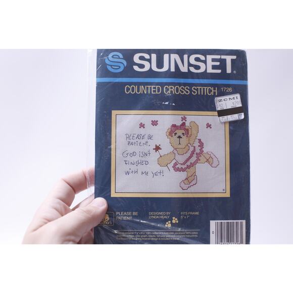 Sunset, Counted Cross, Stitch, Cotton, Ballerina, Teddy Bear, God Isnt Finished - Picture 3 of 3